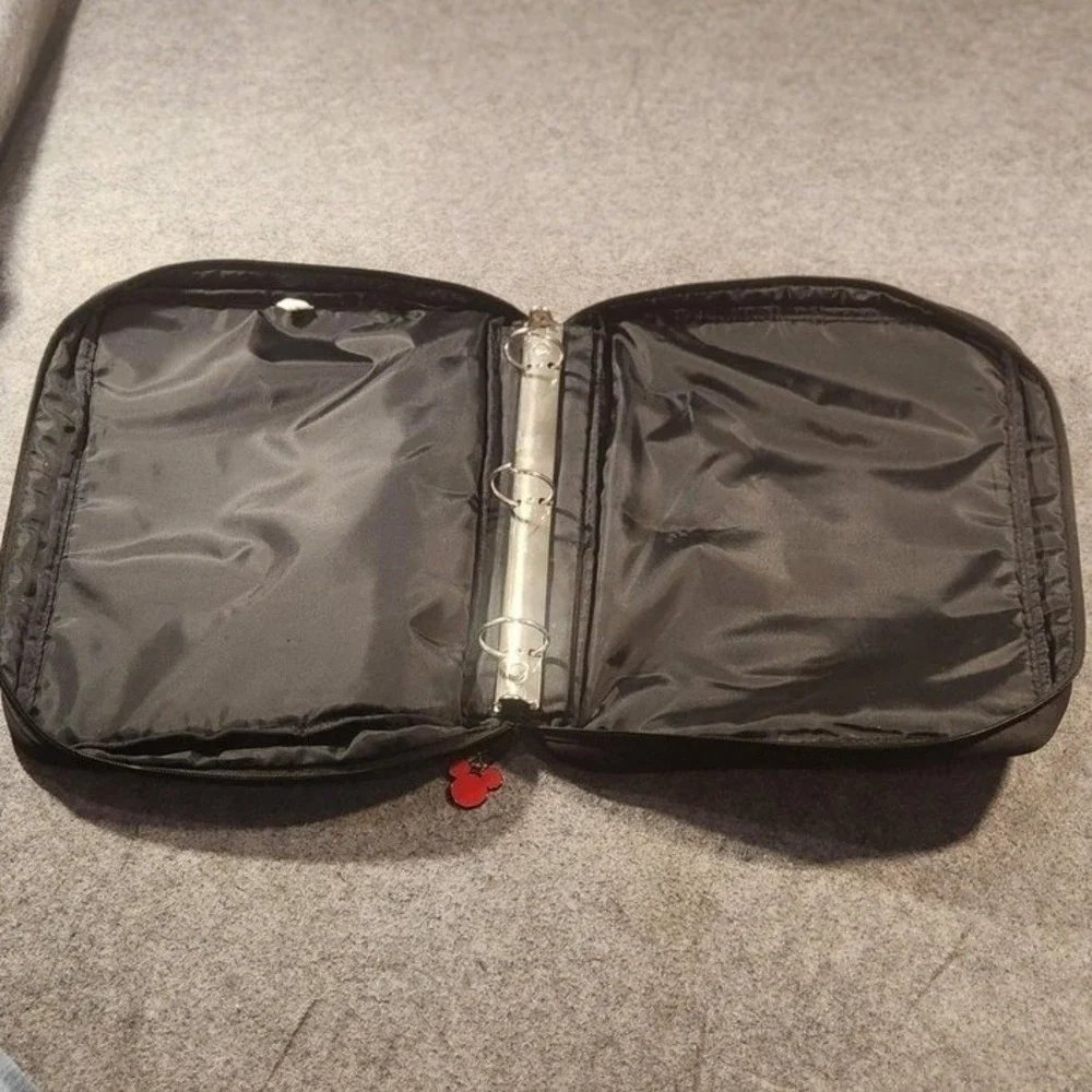 Disney Black Mickey‎ Mouse Pin Trading Bag 3 Ring Zipper Binder Case Padded DLR